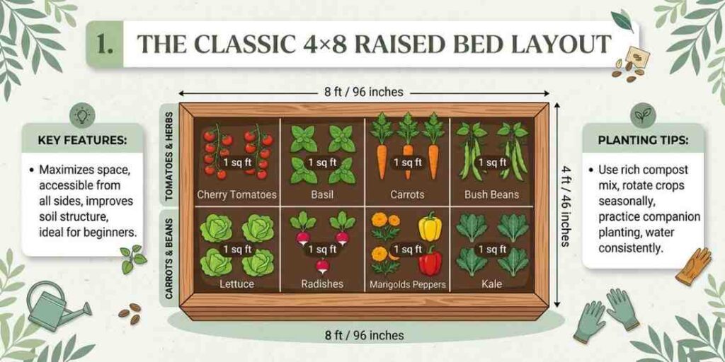 1-the-classic-48-raised-bed-layout Vegetable Garden Layout