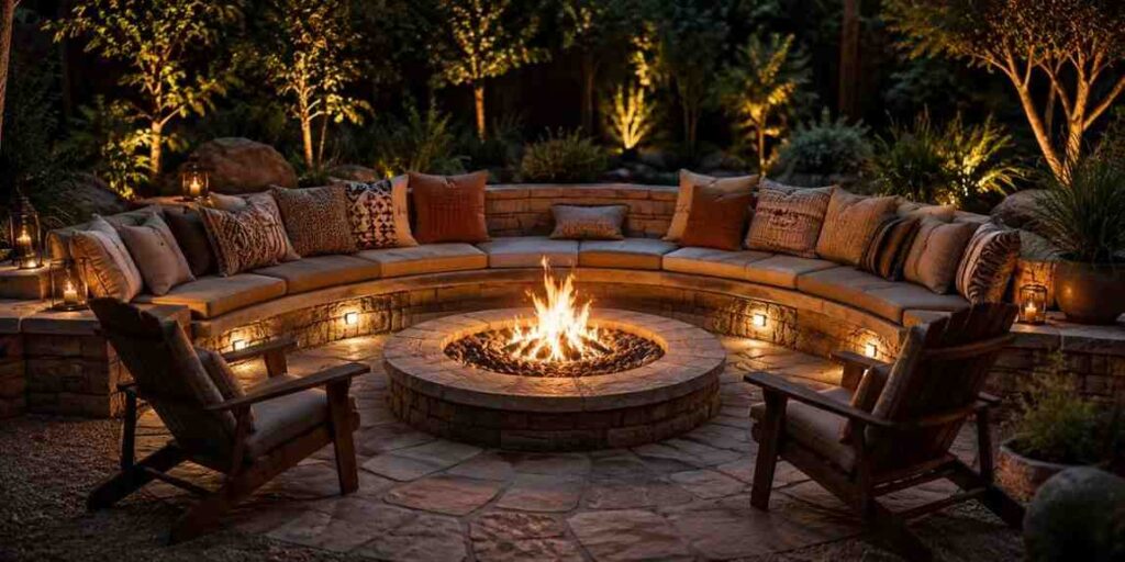 Fire Pit Conversation Nook cozy-outdoor-nook-ideas