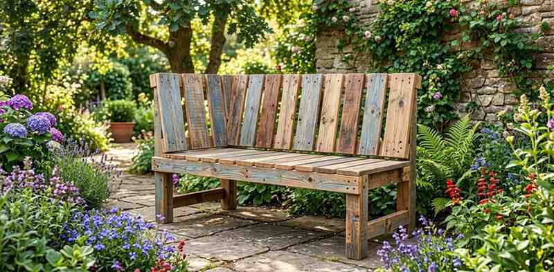 11-pallet-wood-bench Garden Bench Ideas DIY