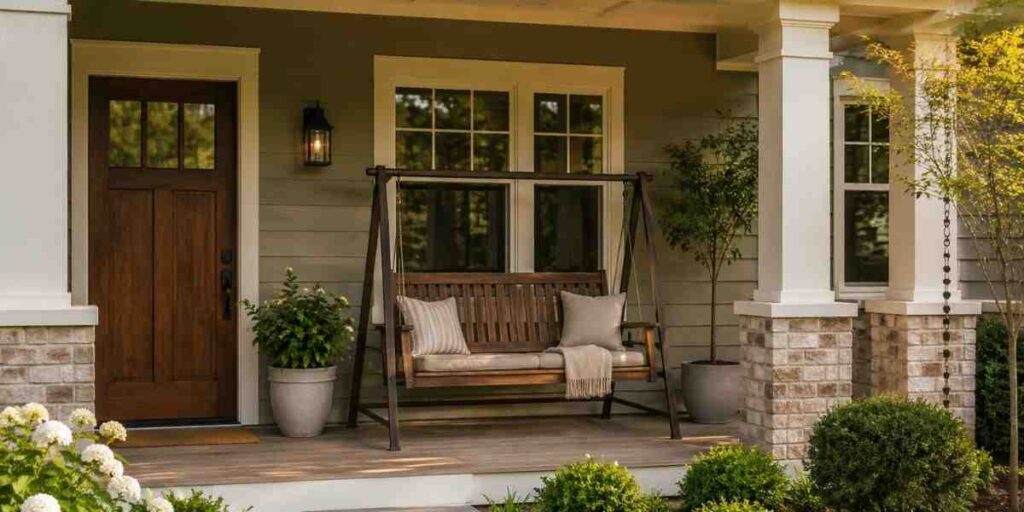 add-a-porch-swing-or-freestanding-bench-swing Outdoor Seating Ideas