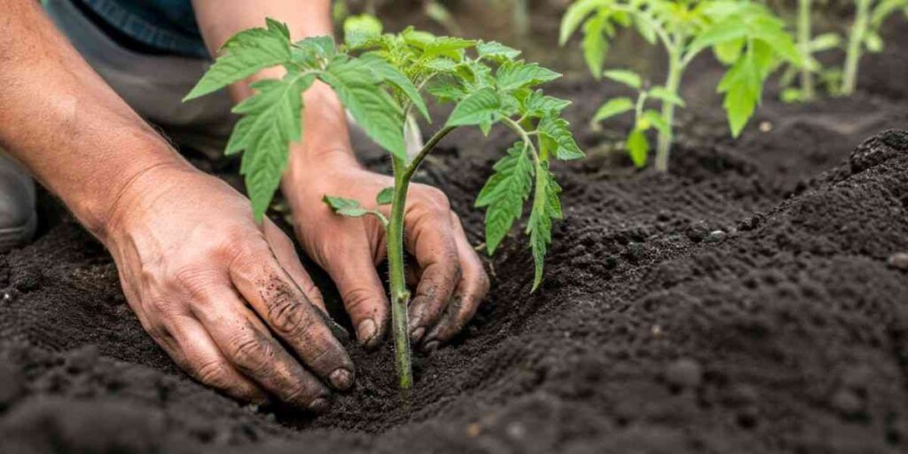 bury-the-stem-deep-when-transplanting Tomato Garden Ideas
