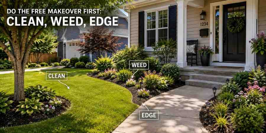 do-the-free-makeover-first-clean-weed-edge Cheap Front Yard Makeover Ideas