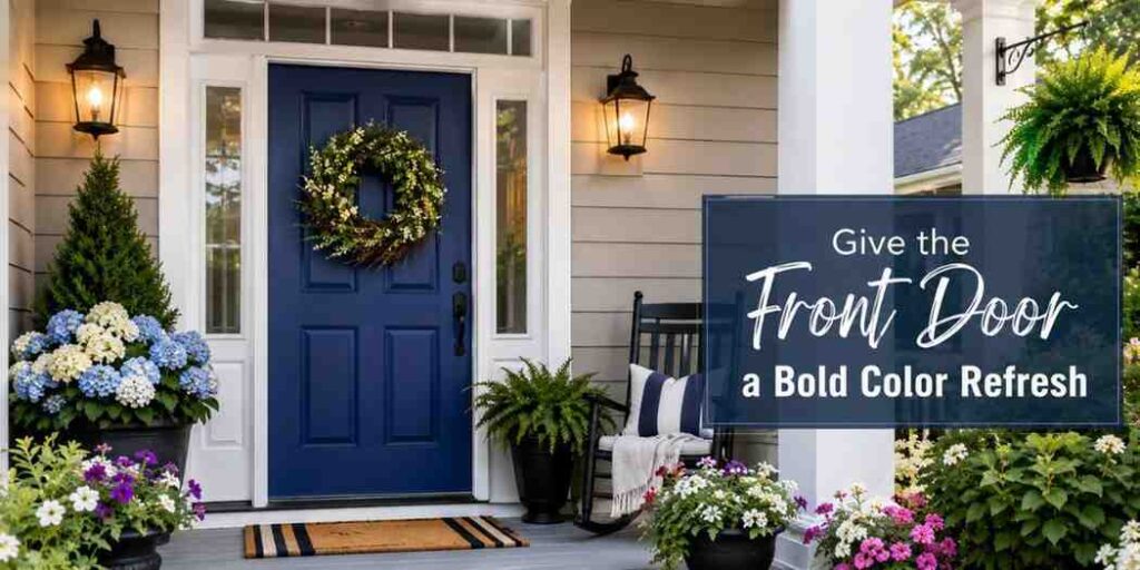 give-the-front-door-a-bold-color-refresh Front Porch Decorating Ideas