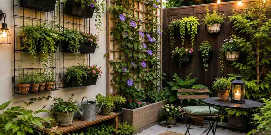 go-vertical-with-trellises-and-wall-planters Small Backyard Garden Ideas