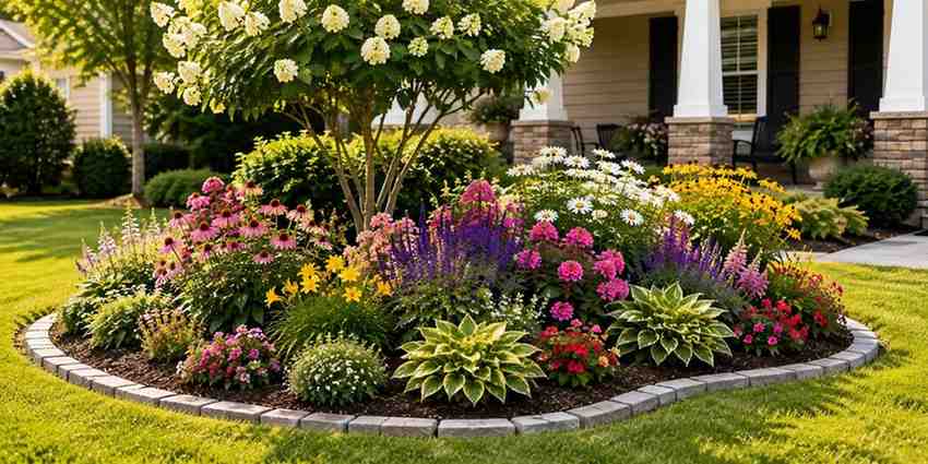 island-flower-bed Flower Garden Ideas