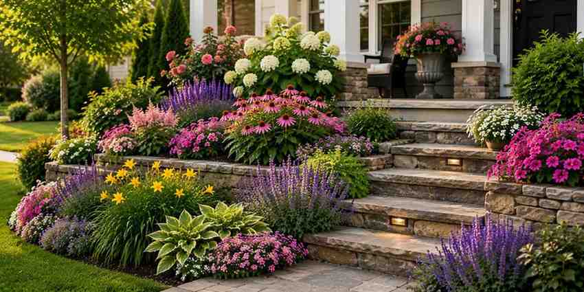 layered-tiered-bed-by-porch-steps