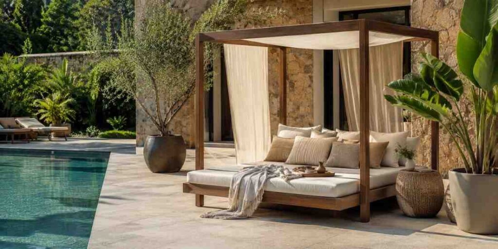 poolside-daybed-lounge Garden Lounge Area Ideas