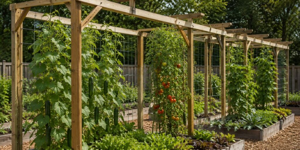 purpose-built-trellis-structures Vegetable Garden Trellis Ideas