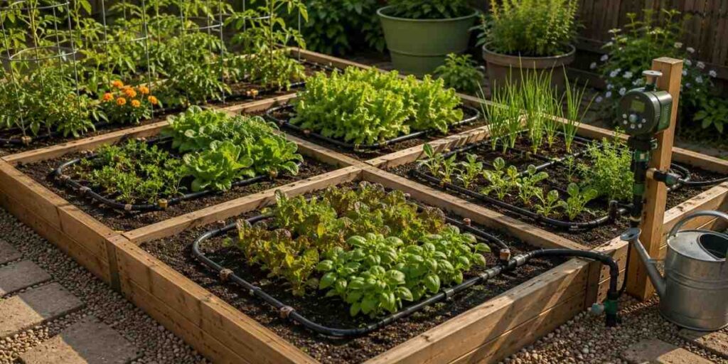 water-efficiently-with-drip-or-soaker-lines Square Foot Gardening Ideas